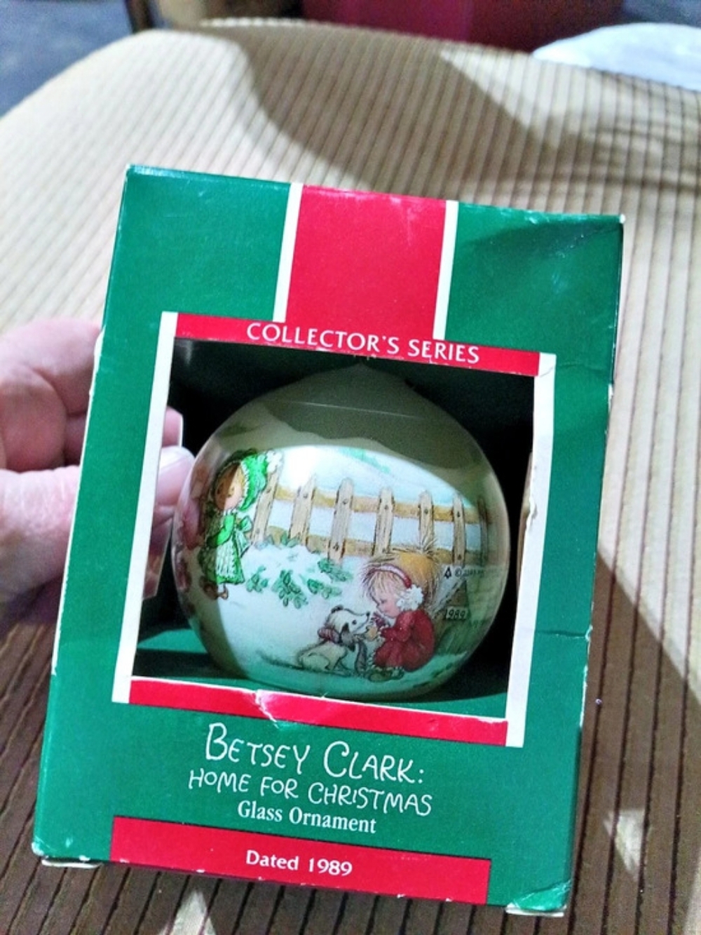 Vintage. Rare In Box. Hallmark Betsy Clark: Home for Christmas Glass Ornament